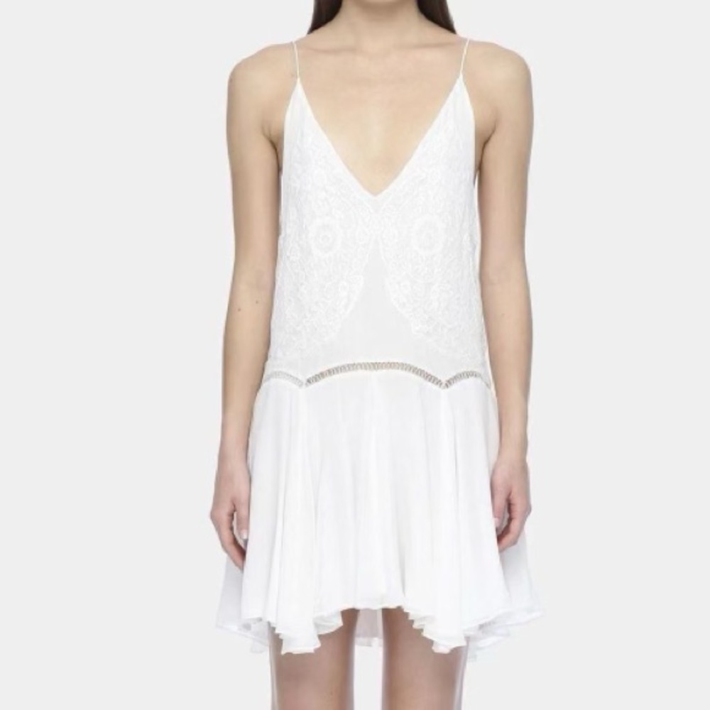 Magali Pascal White Iris Backless Floaty Mini Dre… - image 1